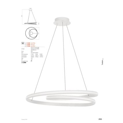 Redo 01-4364 - Dimmbarer LED-Kronleuchter an Kabel TORSION LED/60W/230V 2700/3000/4000K CRI 90 Ø 75,2 cm goldfarben