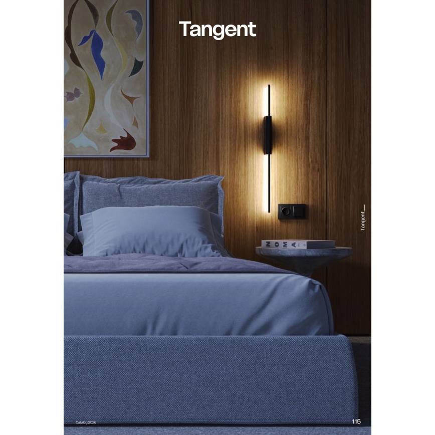 Redo 01-4673 - LED-Wandleuchte TANGENT LED/6W/230V 2700/2850/3000K 73 cm CRI 90 schwarz