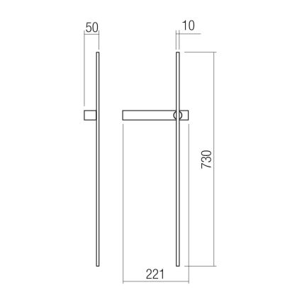 Redo 01-4673 - LED-Wandleuchte TANGENT LED/6W/230V 2700/2850/3000K 73 cm CRI 90 schwarz