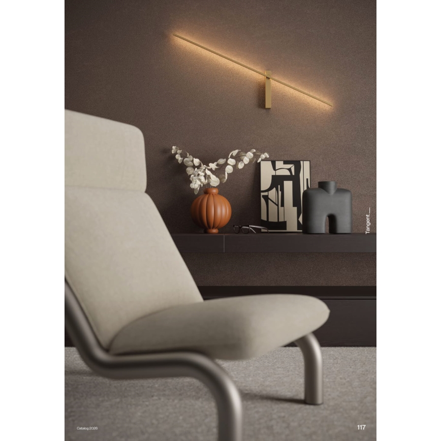 Redo 01-4674 - LED-Wandleuchte TANGENT LED/9W/230V 2700/2850/3000K CRI 90 goldfarben