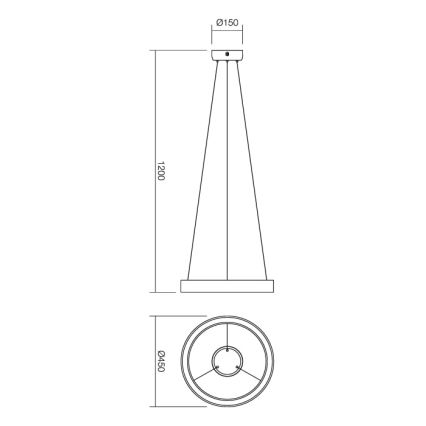 Redo 01-671 - LED-Hängeleuchte LOOP LED/38W/230V d 45 cm weiß