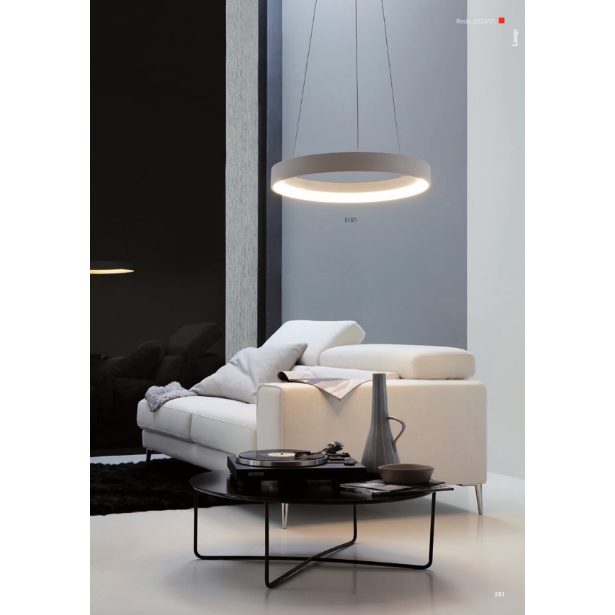 Redo 01-672 - LED-Hängeleuchte LOOP LED/48W/230V d 60 cm weiß