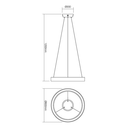 Redo 01-672 - LED-Hängeleuchte LOOP LED/48W/230V d 60 cm weiß