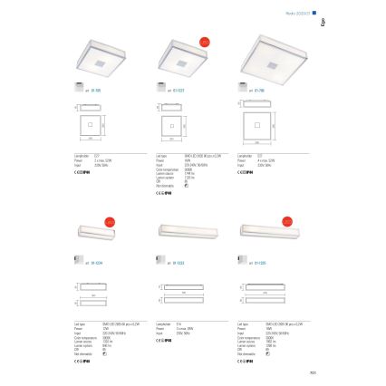 Redo 01-706 - Deckenleuchte für Badezimmer EGO 4xE27/60W/230V 38x38 cm IP44