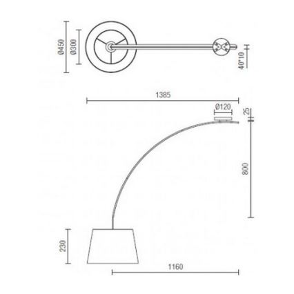 Redo 02-382 - Wandlampe SWAP 1xE27/42W/230V grau