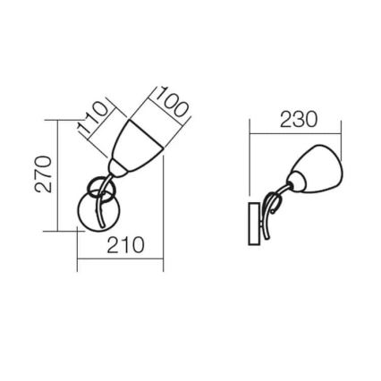 Redo 02-649 - Wandlampe NOELLA 1xE14/28W/230V Messing