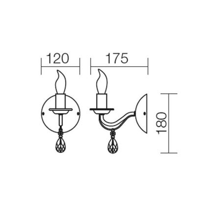 Redo 02-709 - Wandbeleuchtung FABIOLA 1xE14/28W/230V