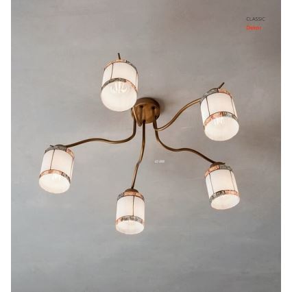 Redo 02-888 - Anbauleuchte DEKOR 5xE27/42W/230V d 52,3 cm bronzen