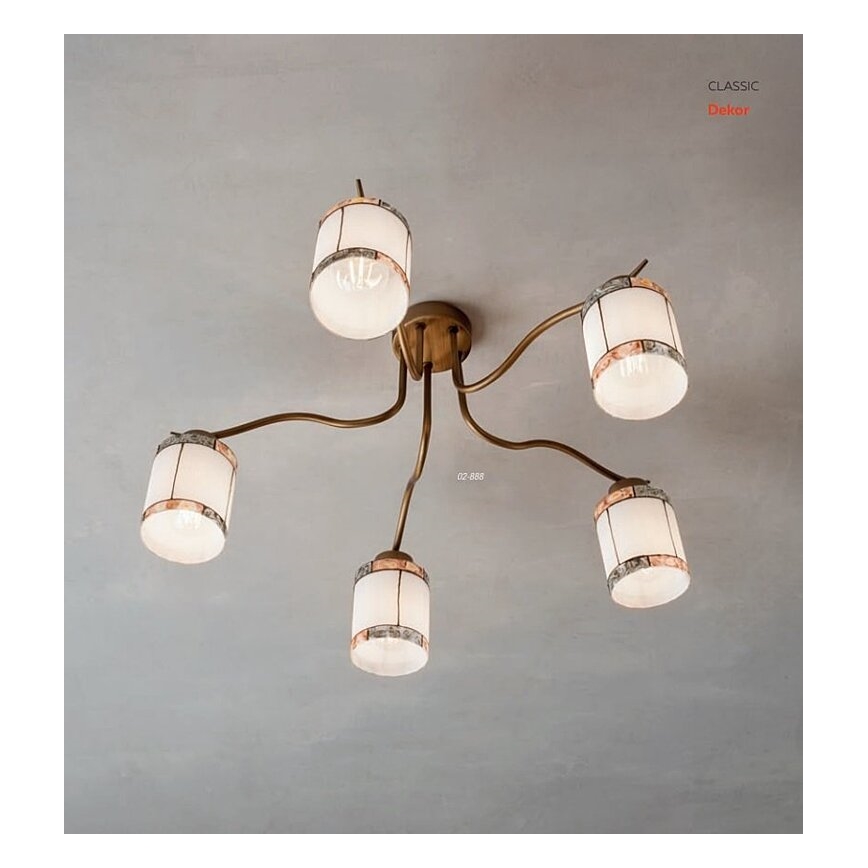 Redo 02-888 - Anbauleuchte DEKOR 5xE27/42W/230V d 52,3 cm bronzen