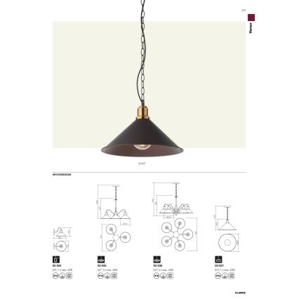 Redo 02-934 - Wandbeleuchtung VERNER 1xE27/42W/230V