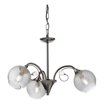 Redo 02-972 - Kronleuchter an Kette ASPERA 3xE14/28W/230V Ø 52 cm schwarz