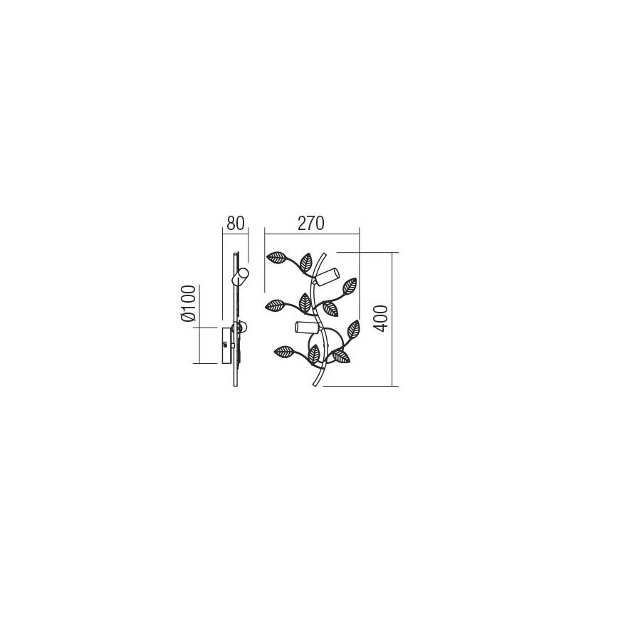 Redo 02-978 - Wandleuchte TIARA 2xE14/28W/230V