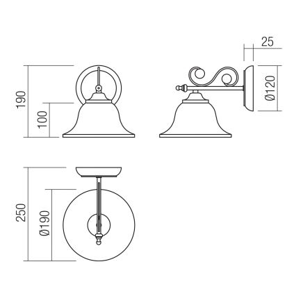 Redo 02-989 - Wandlampe VERSUS 1xE27/42W/230V