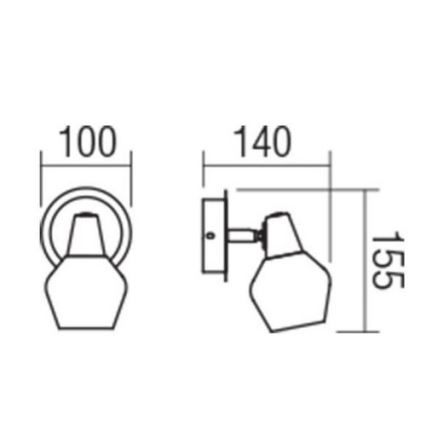 Redo 04-487 - Wandleuchte CLOVIS 1xE14/28W/230V