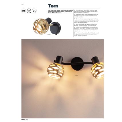 Redo 04-517 - Wandleuchte TORN 2xE14/28W/230V