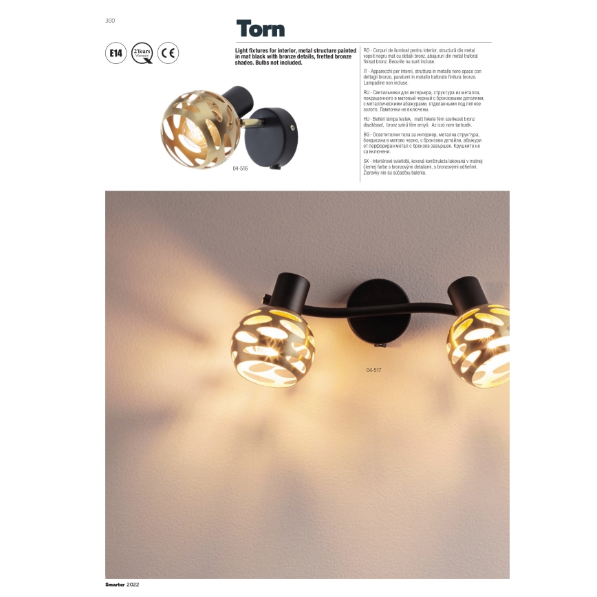 Redo 04-517 - Wandleuchte TORN 2xE14/28W/230V