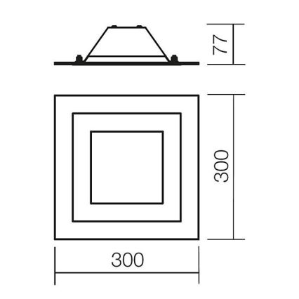 Redo 05-828 - Deckenleuchte SPECTRE 1xE14/28W/230V 30x30 cm glänzender Chrom/weiß
