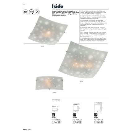 Redo 05-903 - Deckenleuchte ISIDE 1xE27/42W/230V klar