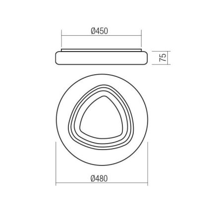 Redo 05-919 - LED-dimmbare Deckenleuchte GALAX LED/48W/230V 3000-6500K Wi-Fi Tuya Ø 48 cm weiß + Fernbedienung