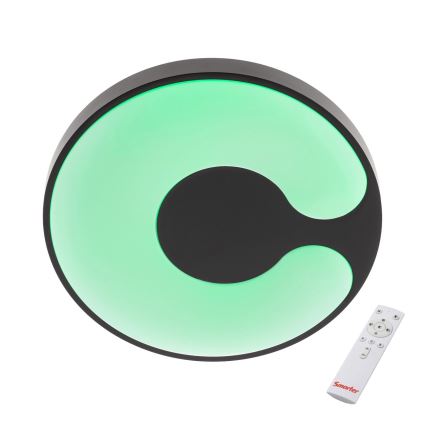 Redo 05-927 - Dimmbare LED-RGBW-Deckenleuchte BIGSI LED/48W/230V 3000-6500K Ø 50 cm schwarz + Fernbedienung