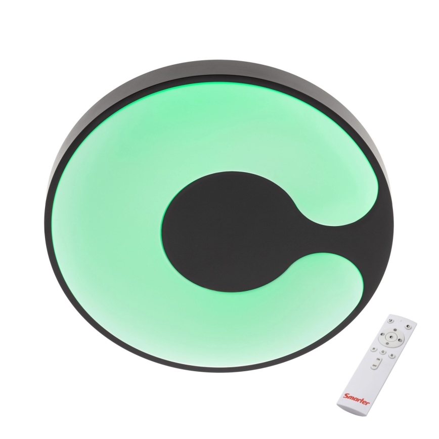 Redo 05-927 - Dimmbare LED-RGBW-Deckenleuchte BIGSI LED/48W/230V 3000-6500K Ø 50 cm schwarz + Fernbedienung