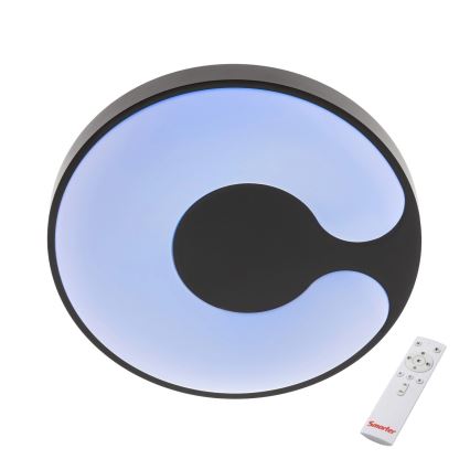 Redo 05-927 - Dimmbare LED-RGBW-Deckenleuchte BIGSI LED/48W/230V 3000-6500K Ø 50 cm schwarz + Fernbedienung