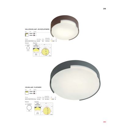 Redo 90003 - LED-Außendeckenleuchte SKOR LED/12W/230V IP54