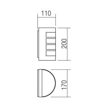 Redo 9001 - Außenwandbeleuchtung EVO 1xE27/11W/230V IP44