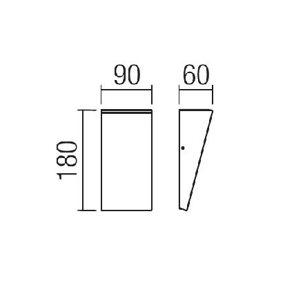 Redo 90019 - LED Auβen-Wandbeleuchtung TOKYO LED/12W/230V 3000K IP54 grau