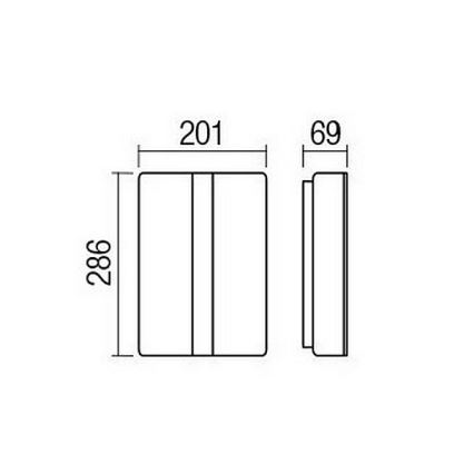 Redo 90023 - LED Auβen-Wandbeleuchtung BREDA 1xLED/12W/230V IP54