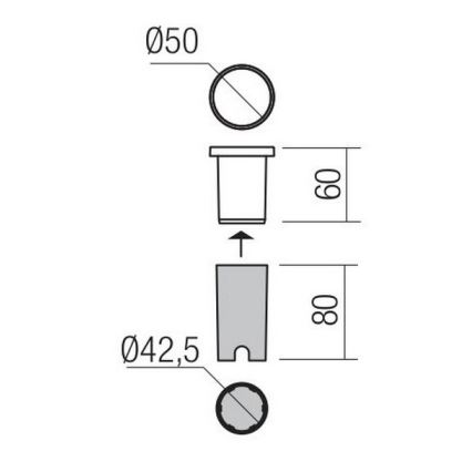 Redo 90044 - LED Außen-Einbauleuchte INCAS LED/2,3W/230V IP65