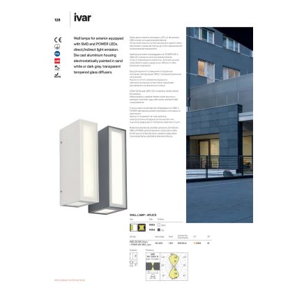 Redo 90114 - LED-Wandleuchte für den Außenbereich IVAR LED/7,6W/230V IP54 anthrazit