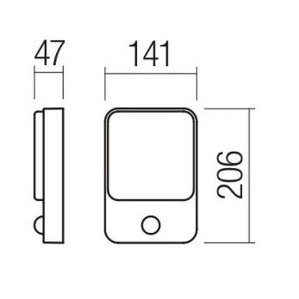 Redo 90133 - LED Außenwandleuchte mit Sensor COLIN 1xLED/9W/230V IP54