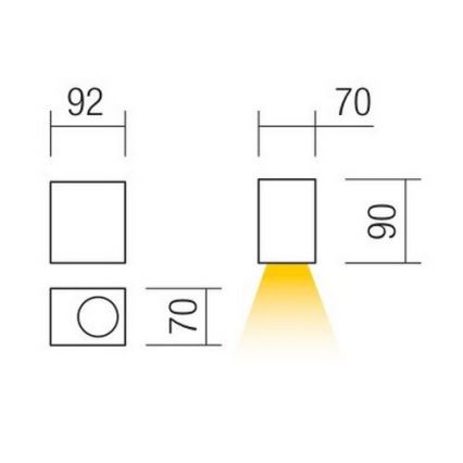 Redo 90151 - VAußenwandleuchte PUNTA 1xGU10/7W/230V IP44