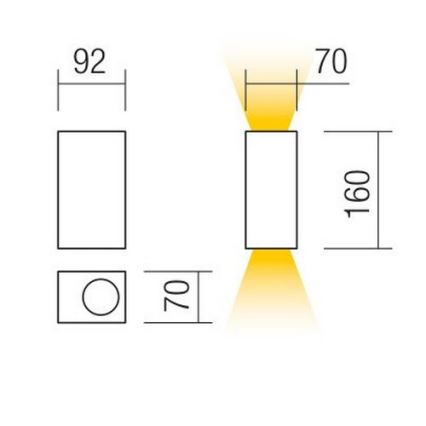 Redo 90152 - Außenwandleuchte PUNTA 2xGU10/7W/230V IP44