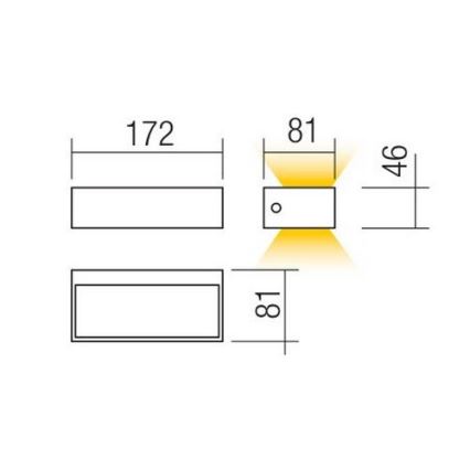 Redo 90153 - LED Außenwandleuchte LAMPRIS 1xLED/9W/230V IP65