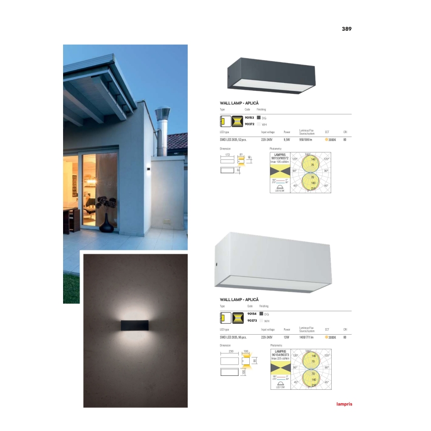 Redo 90153 - LED-Außenwandleuchte LAMPRIS LED/9W/230V IP65