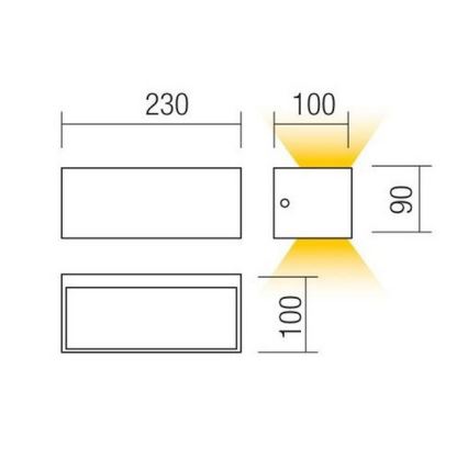 Redo 90154 - LED Außenwandleuchte LAMPRIS 1xLED/12W/230V IP65