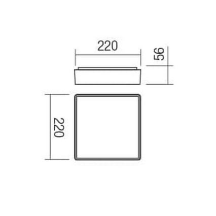 Redo 90157 - LED-Deckenleuchte für den Außenbereich MARINA LED/12W/230V 22x22 cm IP65 anthrazit