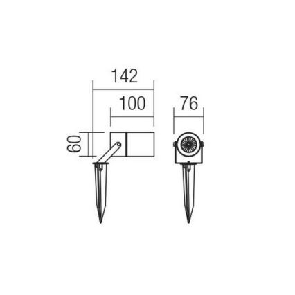 Redo 90183 - Außenlampe PIT 1xGU10/35W/230V IP65