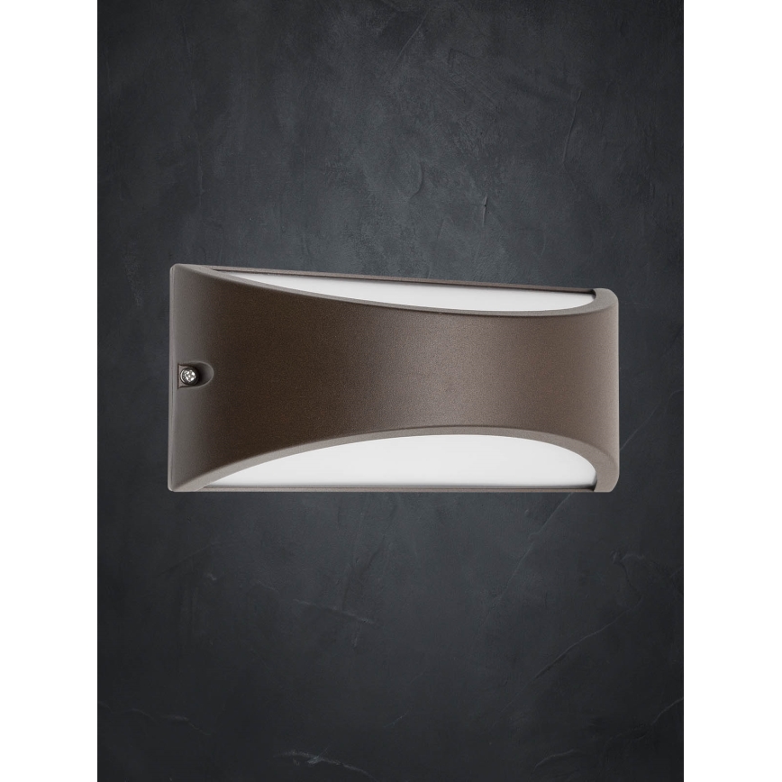 Redo 90192 - LED-Wandleuchte für den Außenbereich SCUDO LED/10W/230V 3000K IP54 braun