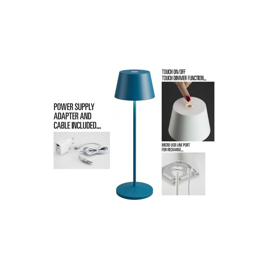 Redo 90222 - Dimmbare LED-Außenleuchte LA NUIT LED/2,2W/230V IP65 + USB