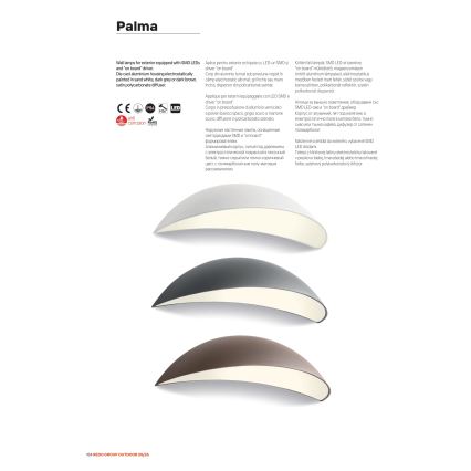 Redo 90236 - LED Außenwandleuchte PALMA LED/18W/230V 3000K IP54 braun