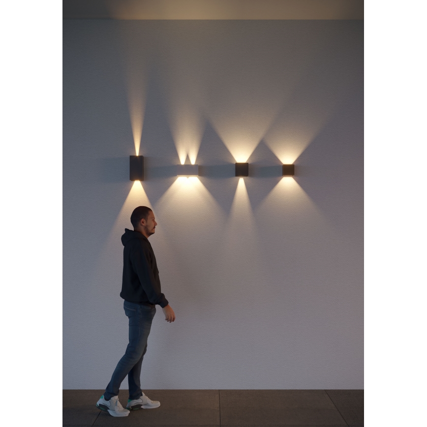 Redo 90298 - LED Außenwandleuchte VARY 2xLED/10W/230V 3000K IP54 braun