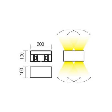 Redo 90303 - LED-Wandleuchte für den Außenbereich VARY 4xLED/5W/230V 4000K IP54 anthrazit