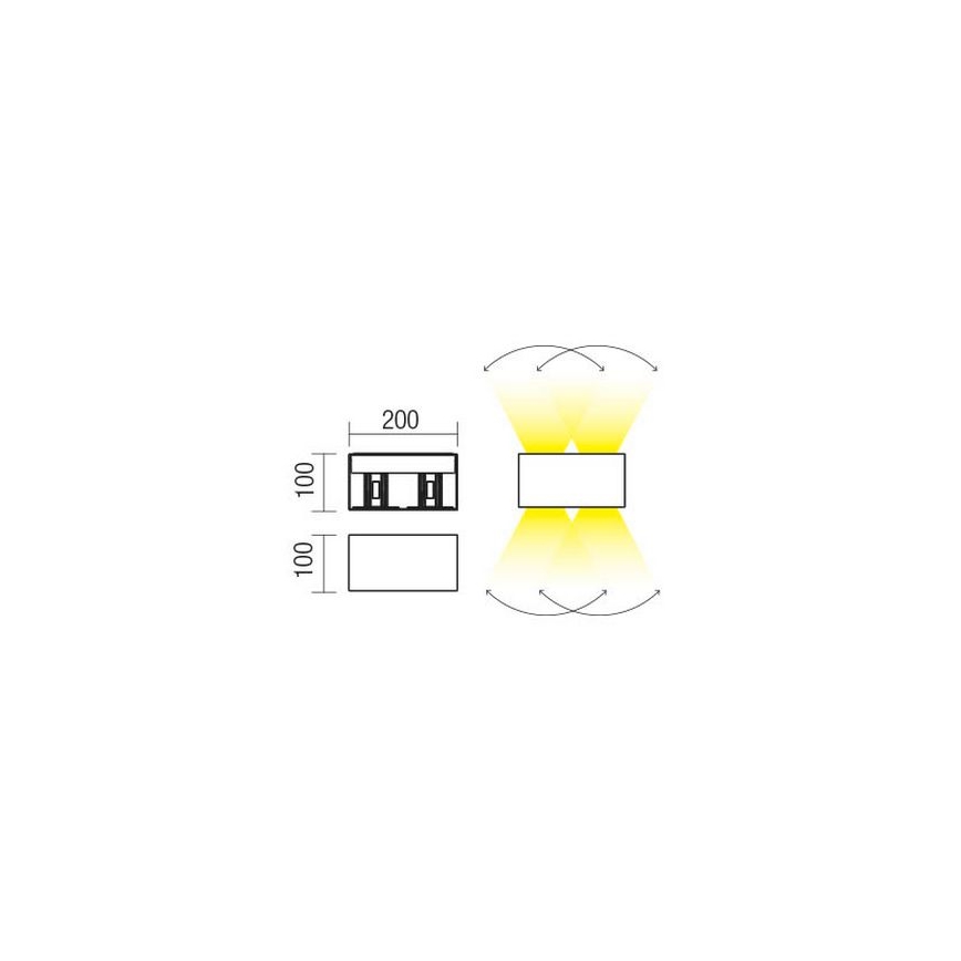 Redo 90303 - LED-Wandleuchte für den Außenbereich VARY 4xLED/5W/230V 4000K IP54 anthrazit