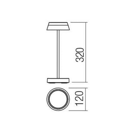 Redo 90308 - Dimmbare LED-Tischlampe mit Touch-Funktion ILUNA LED/2,5W/5V 2700-3000K 3000 mAh IP65 braun