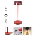 Redo 90311- Dimmbare LED-Tischleuchte mit Touch-Funktion ILUNA LED/2,5W/5V 2700-3000K 3000 mAh IP65 rot