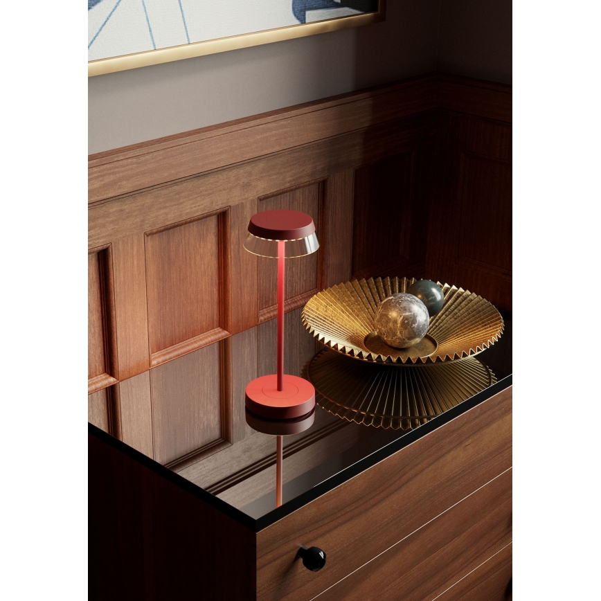Redo 90311 - LED dimmbare Touch-Tischlampe ILUNA LED/2,5W/5V 2700-3000K 3000 mAh IP65 rot