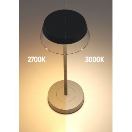 Redo 90312 - LED dimmbare Touch-Tischlampe ILUNA LED/2,5W/5V 2700-3000K 3000 mAh IP65 schwarz